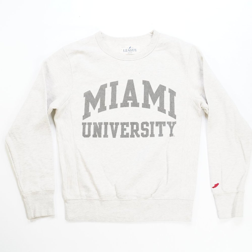Miami University Heather Grey Crewneck Sweater Sml